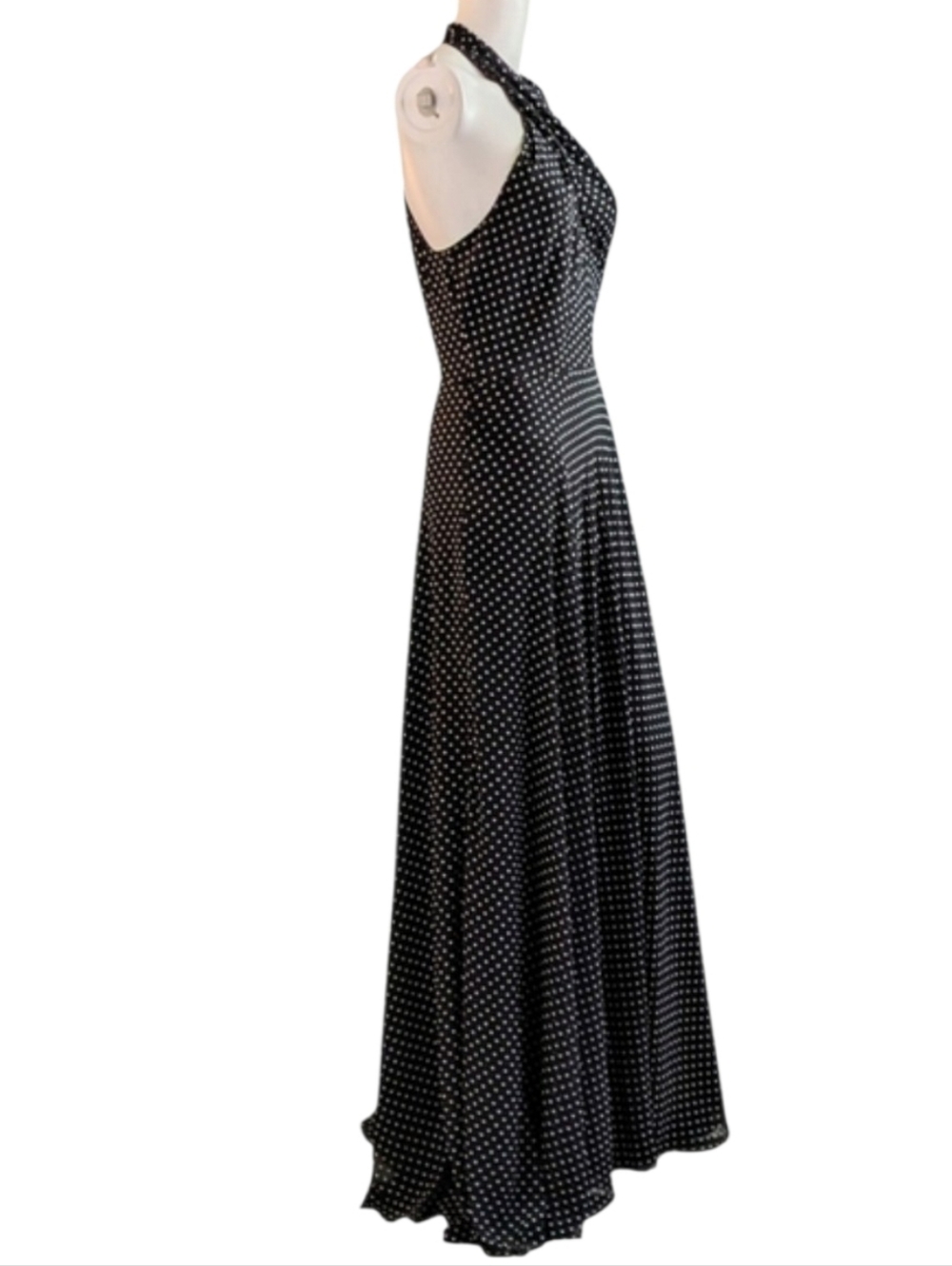 Lauren Ralph Lauren Polkadot Georgette Halter Gown - Picture 4 of 14